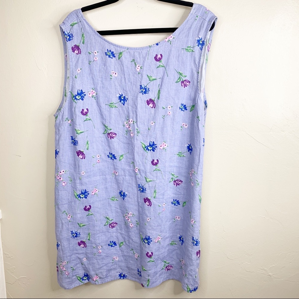 Reformation Lavender Floral Lilac Linen Mini Dress